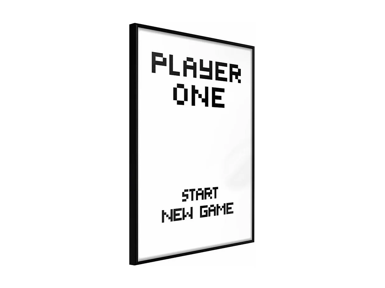 Affiche Murale Encadrée "Player One" 21 x 30 cm Noir