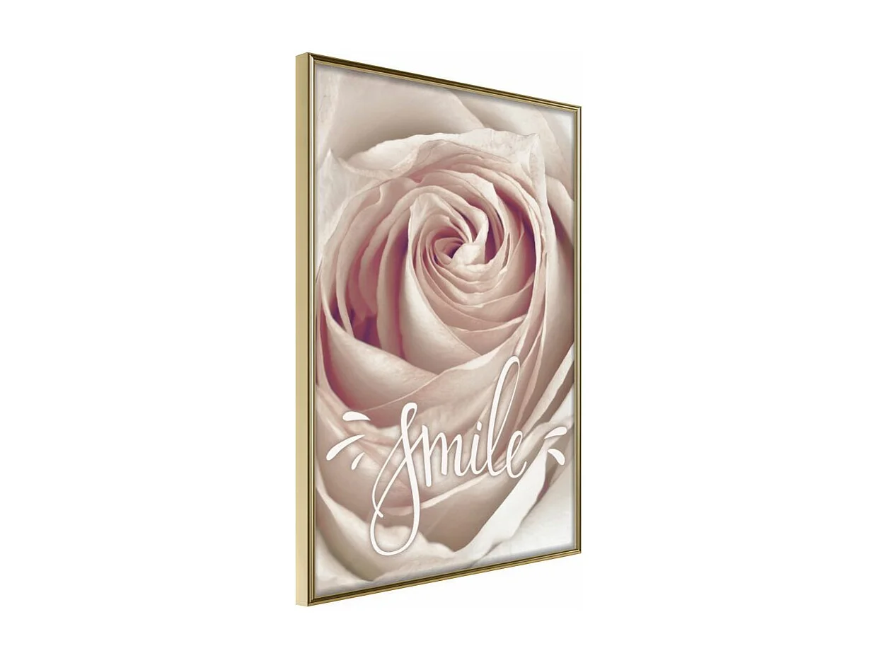 Affiche Murale Encadrée "Rose with a Message " 21 x 30 cm Or