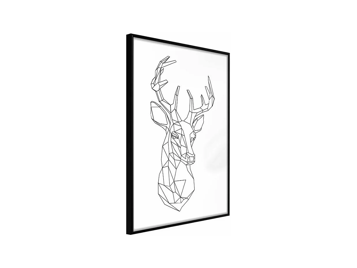 Affiche Murale Encadrée "Minimalist Deer" 21 x 30 cm Noir