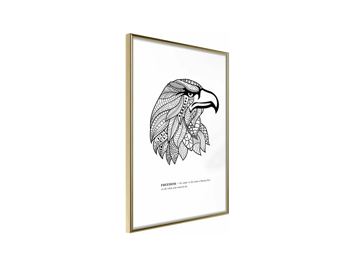 Affiche Murale Encadrée "Symbol of Freedom" 30 x 42 cm Or
