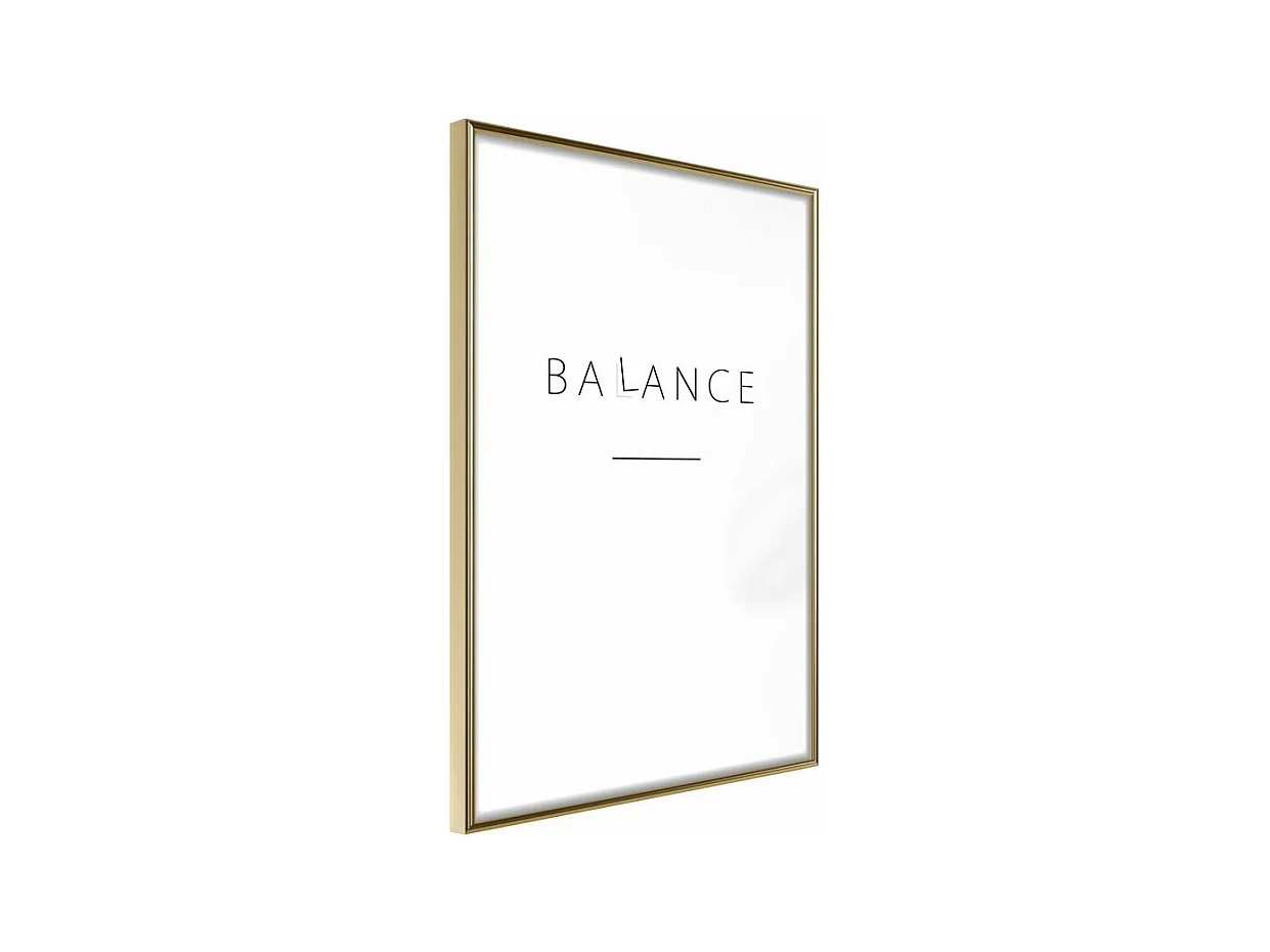 Affiche Murale Encadrée "Seek a Balance" 30 x 42 cm Or