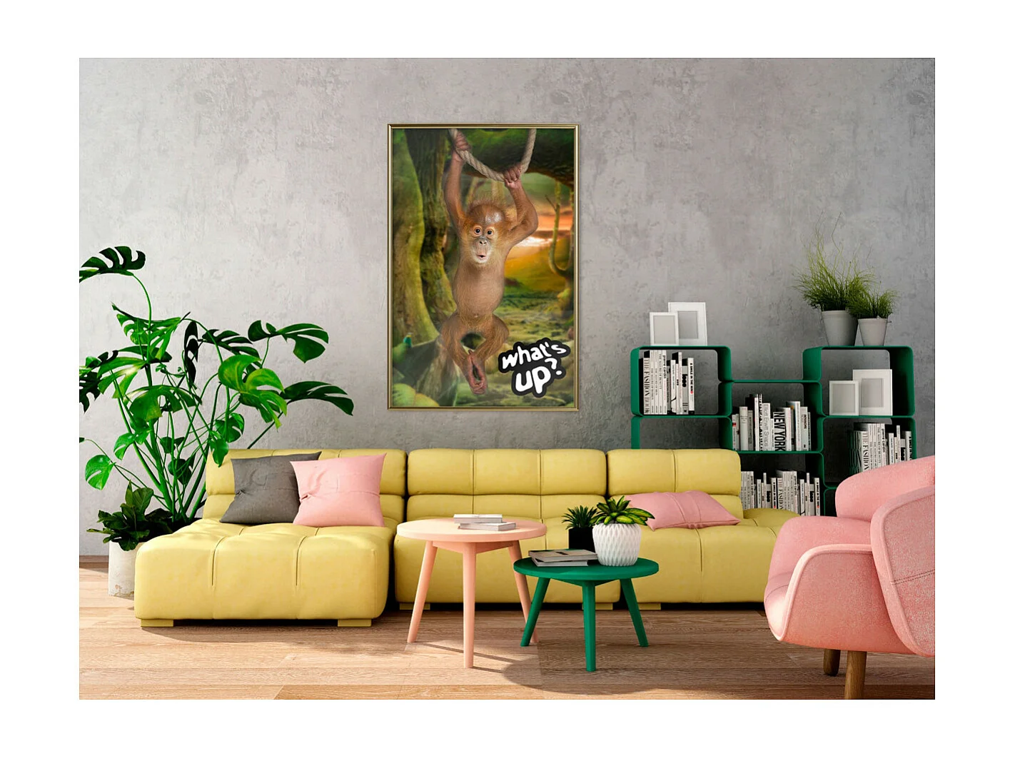 Affiche Murale Encadrée "Life in the Jungle" 40 x 60 cm Or