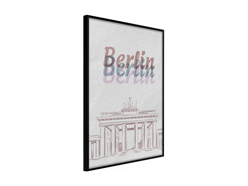 Affiche Murale Encadrée "Pastel Berlin" 30 x 42 cm Noir