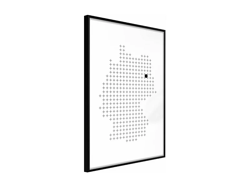 Affiche Murale Encadrée "Pixel Map of Germany" 40 x 60 cm Noir