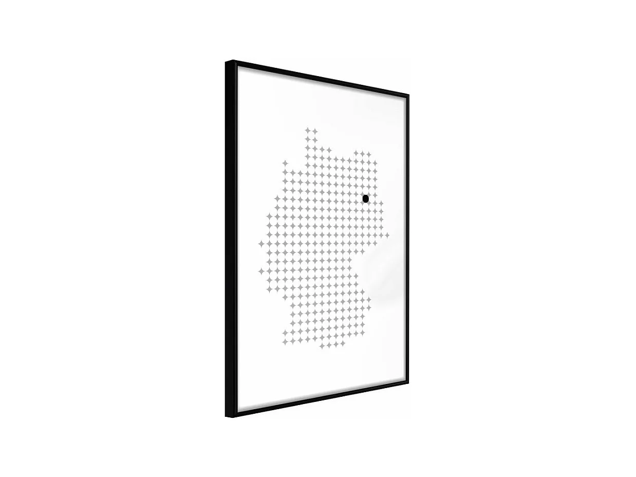 Affiche Murale Encadrée "Pixel Map of Germany" 40 x 60 cm Noir