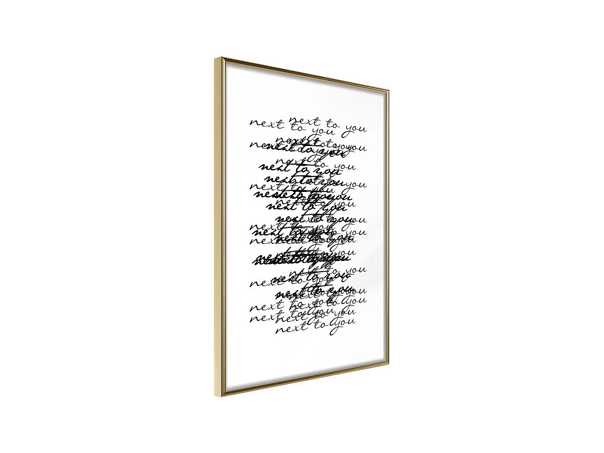 Affiche Murale Encadrée "Love Letter" 30 x 42 cm Or