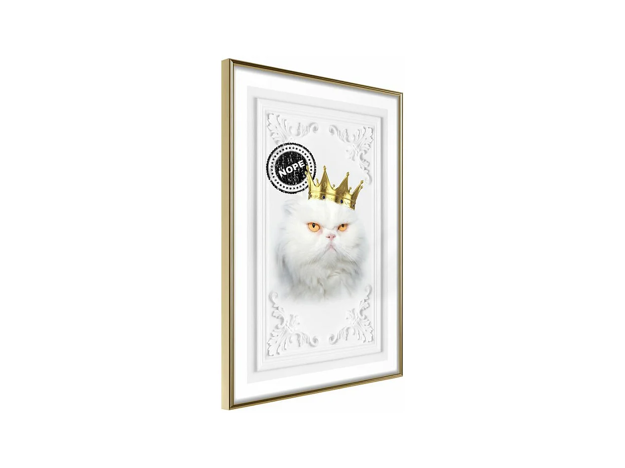 Affiche Murale Encadrée "Cat Rules II" 21 x 30 cm Or