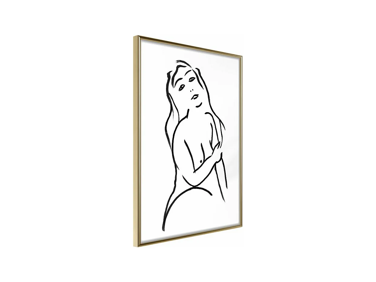 Affiche Murale Encadrée "Shape of a Woman" 21 x 30 cm Or