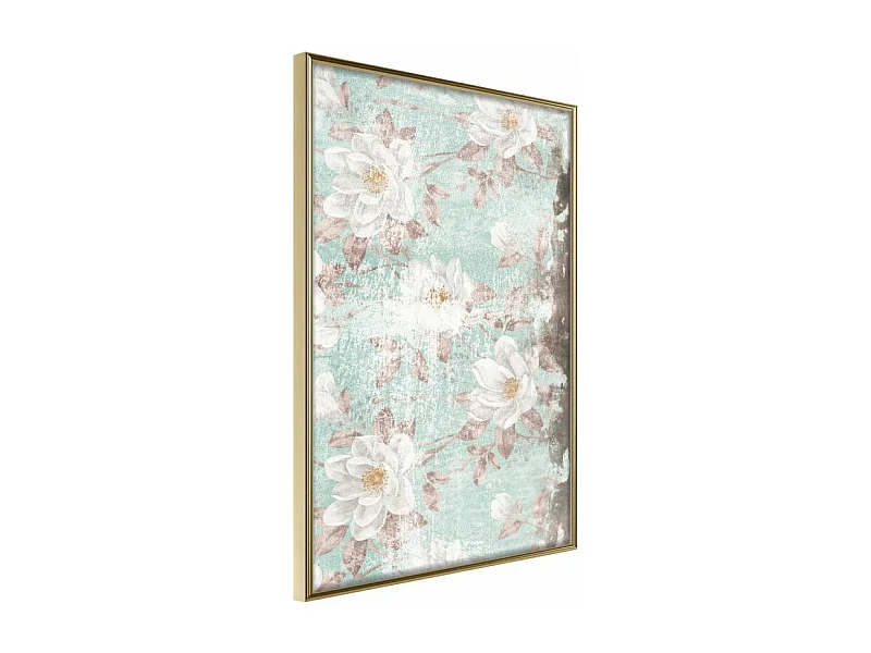 Affiche Murale Encadrée "Floral Muslin" 40 x 60 cm Or