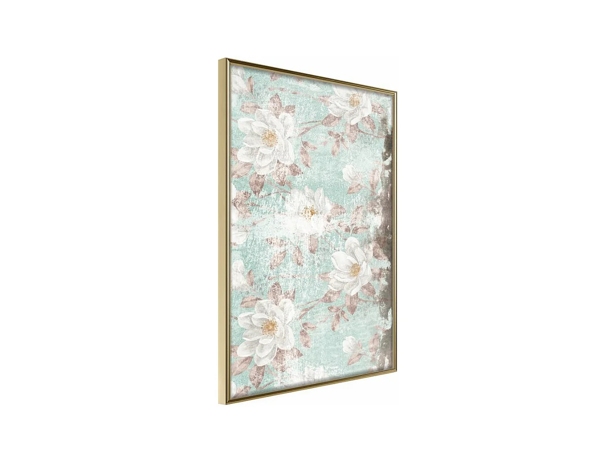 Affiche Murale Encadrée "Floral Muslin" 40 x 60 cm Or