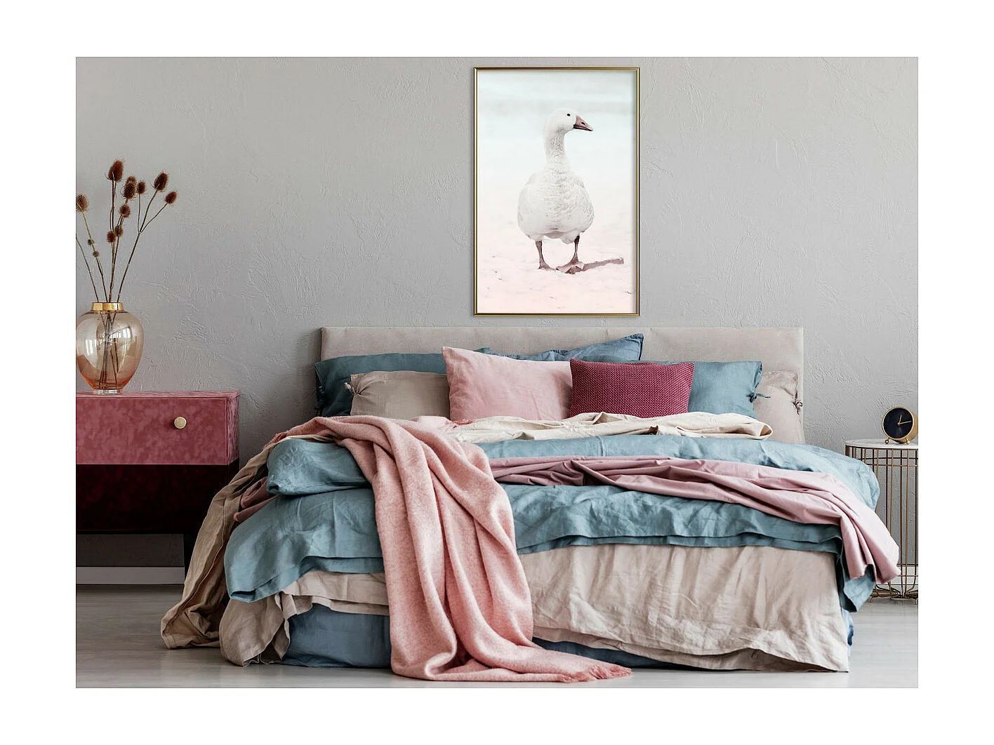 Affiche Murale Encadrée "Walking Goose" 40 x 60 cm Or