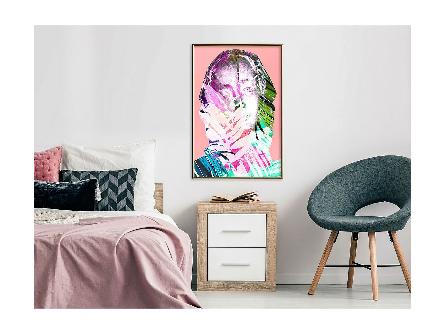 Affiche Murale Encadrée "Hidden Behind the Colours" 40 x 60 cm Or
