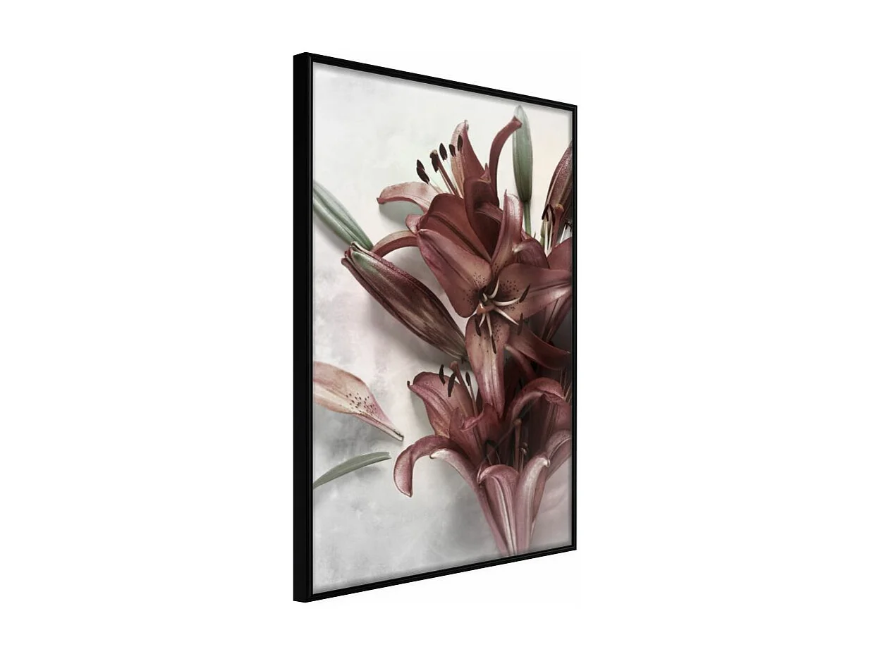 Affiche Murale Encadrée "Burgundy Solace" 30 x 42 cm Noir