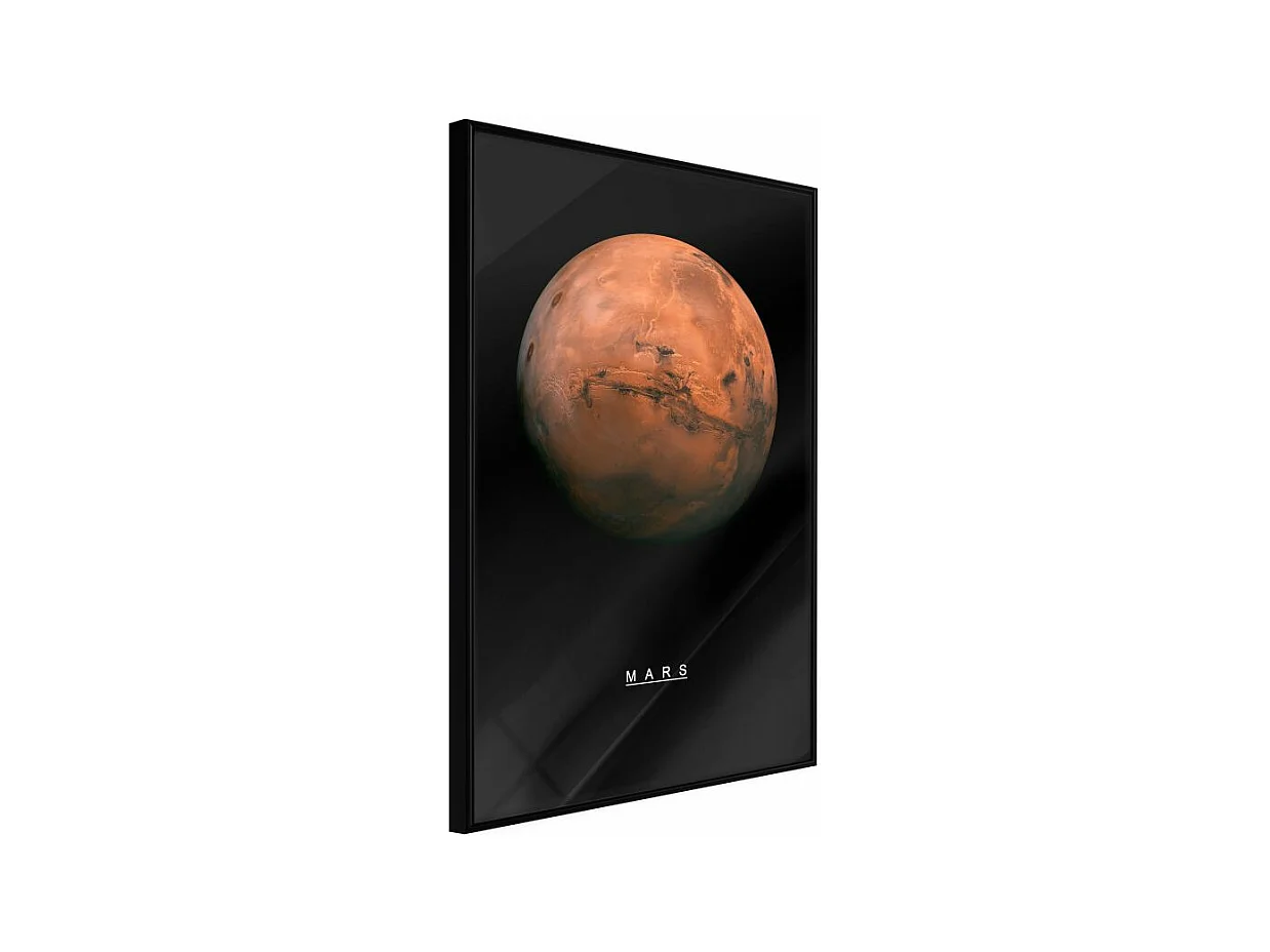 Affiche Murale Encadrée "The Solar System Mars" 21 x 30 cm Noir