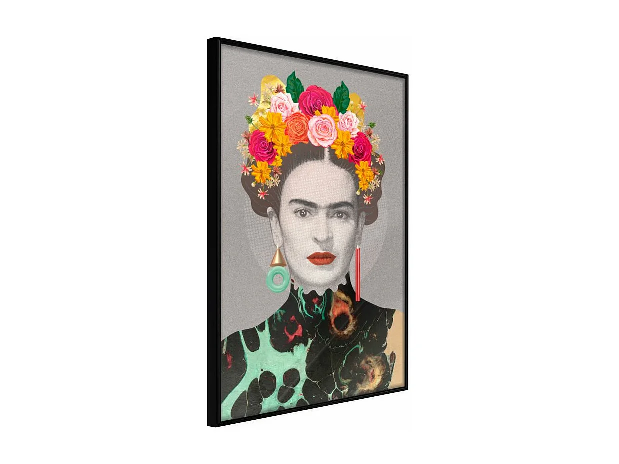 Affiche Murale Encadrée "Charismatic Frida" 21 x 30 cm Noir