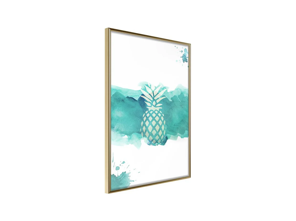 Affiche Murale Encadrée "Pastel Pineapple" 40 x 60 cm Or