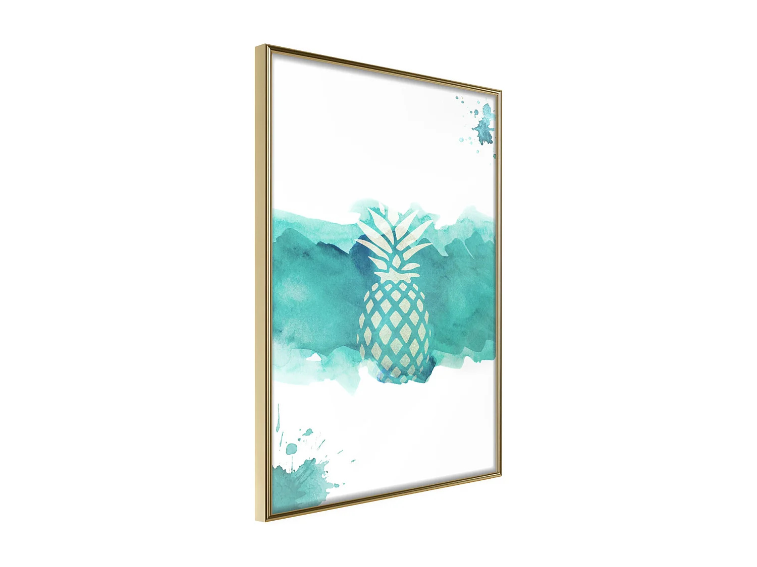 Affiche Murale Encadrée "Pastel Pineapple" 40 x 60 cm Or