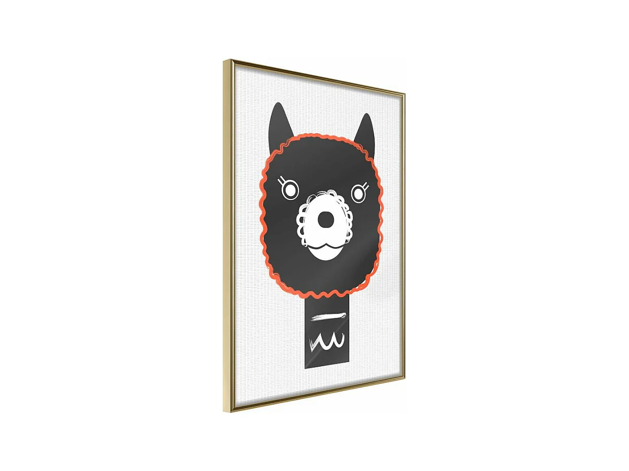 Affiche Murale Encadrée "Cute Smile" 30 x 42 cm Or