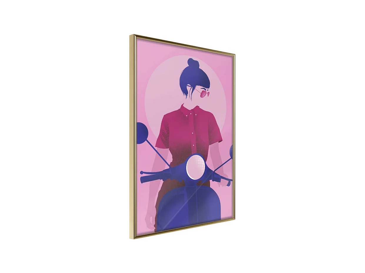 Affiche Murale Encadrée "Independent Girl" 21 x 30 cm Or