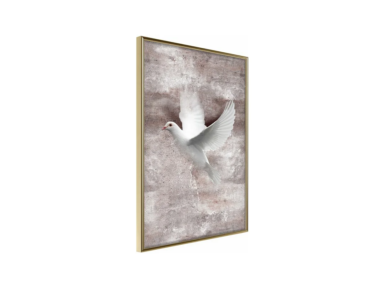 Affiche Murale Encadrée "White Dreams" 21 x 30 cm Or