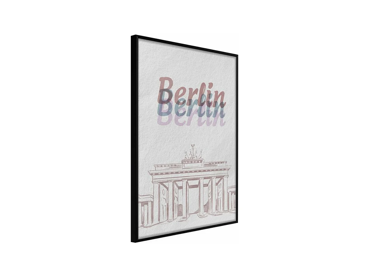 Affiche Murale Encadrée "Pastel Berlin" 40 x 60 cm Noir