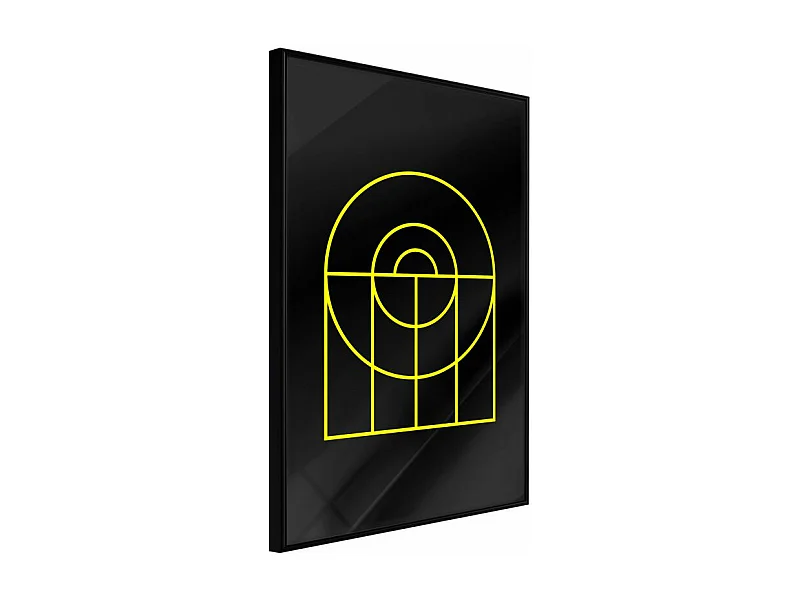 Affiche Murale Encadrée "Yellow Lines" 21 x 30 cm Noir