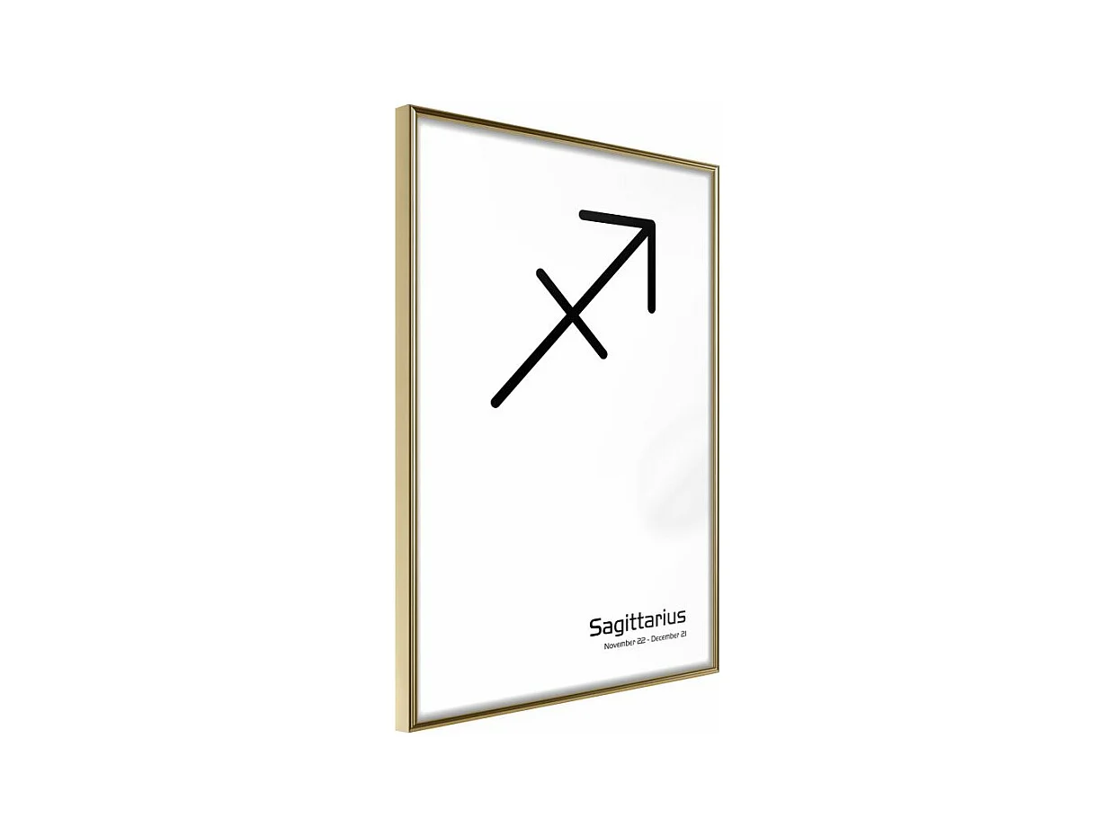 Affiche Murale Encadrée "Zodiac Sagittarius II" 40 x 60 cm Or
