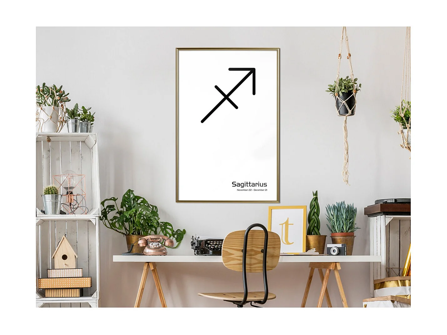 Affiche Murale Encadrée "Zodiac Sagittarius II" 40 x 60 cm Or