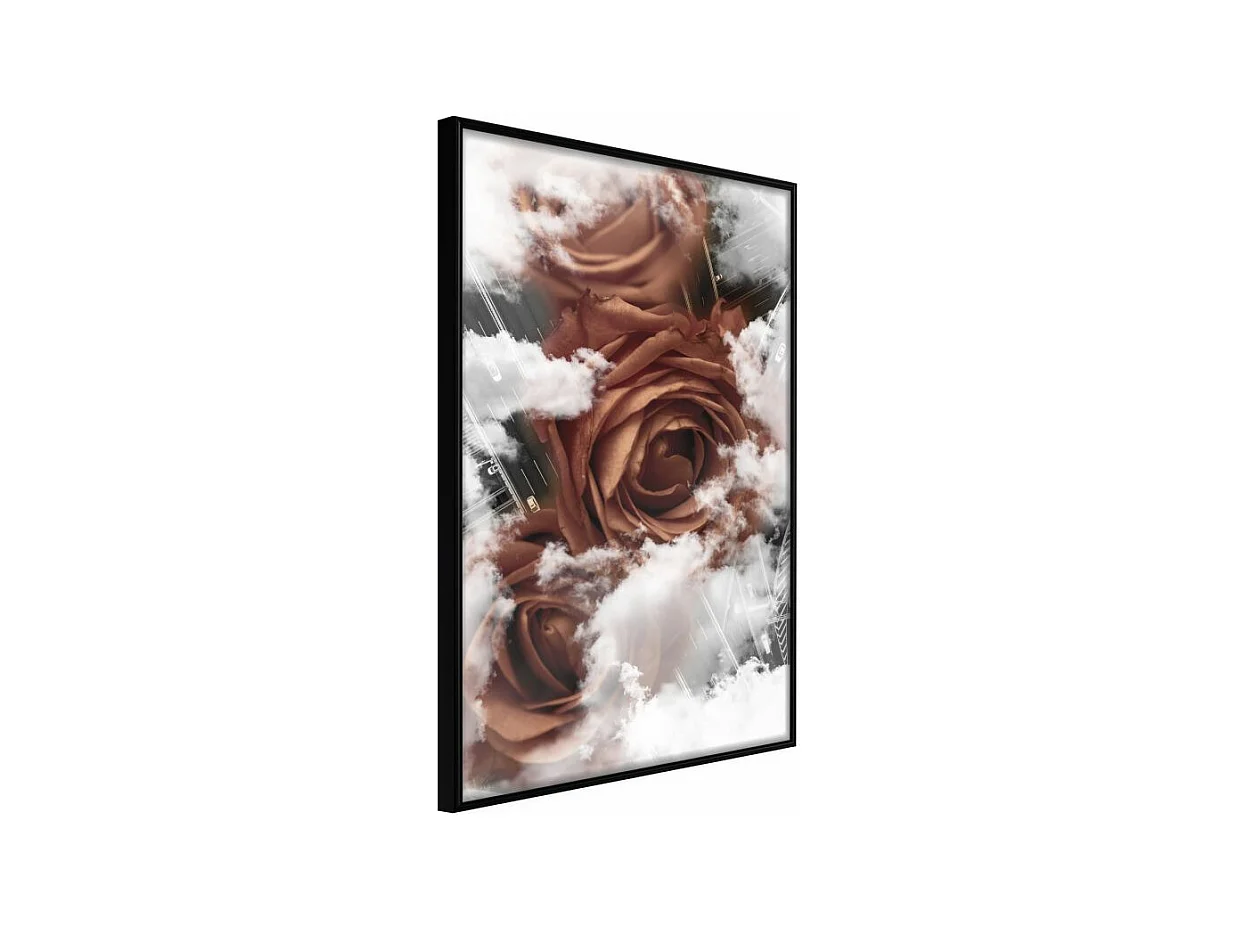 Affiche Murale Encadrée "Heavenly Roses" 30 x 42 cm Noir