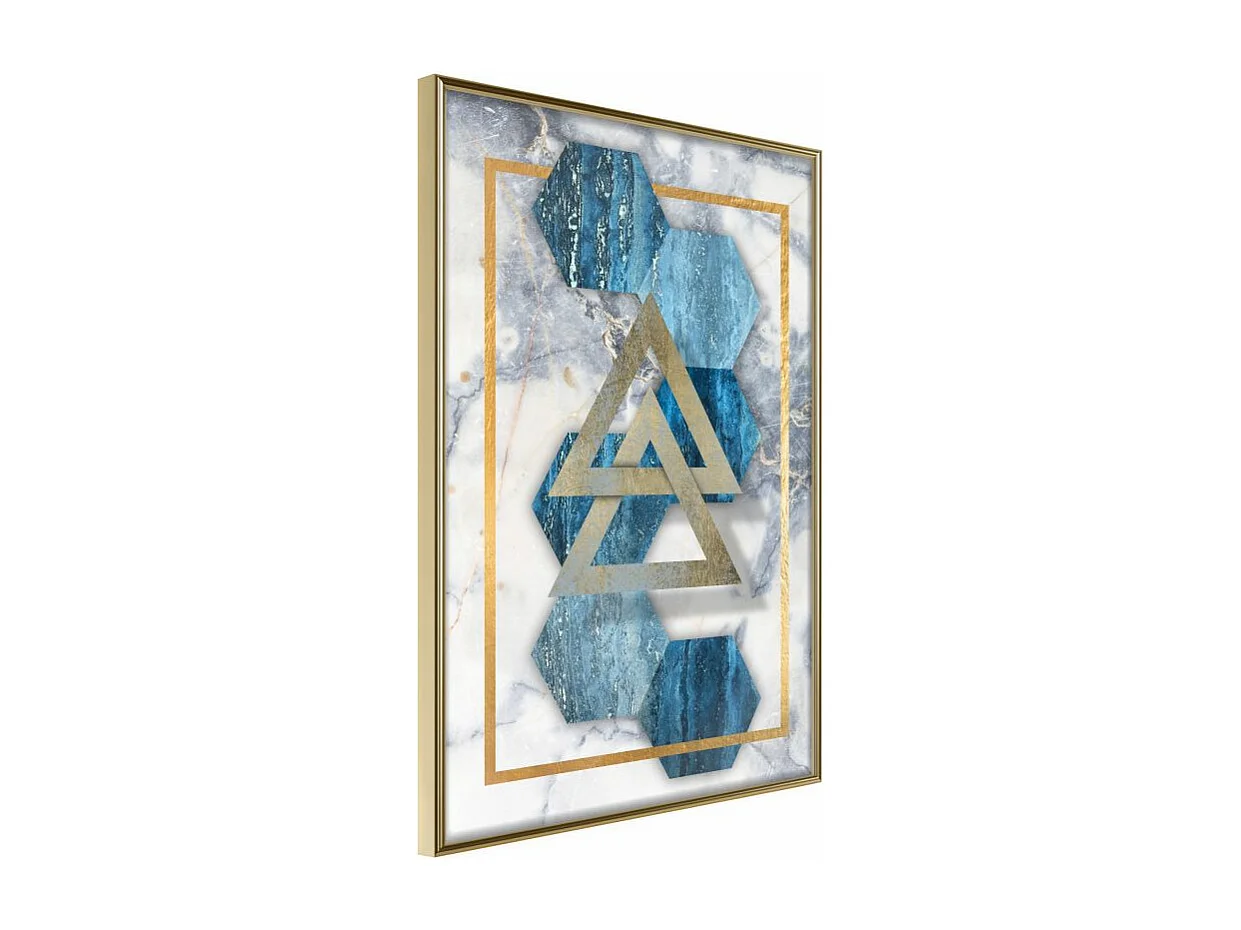 Affiche Murale Encadrée "Marble Composition I" 21 x 30 cm Or