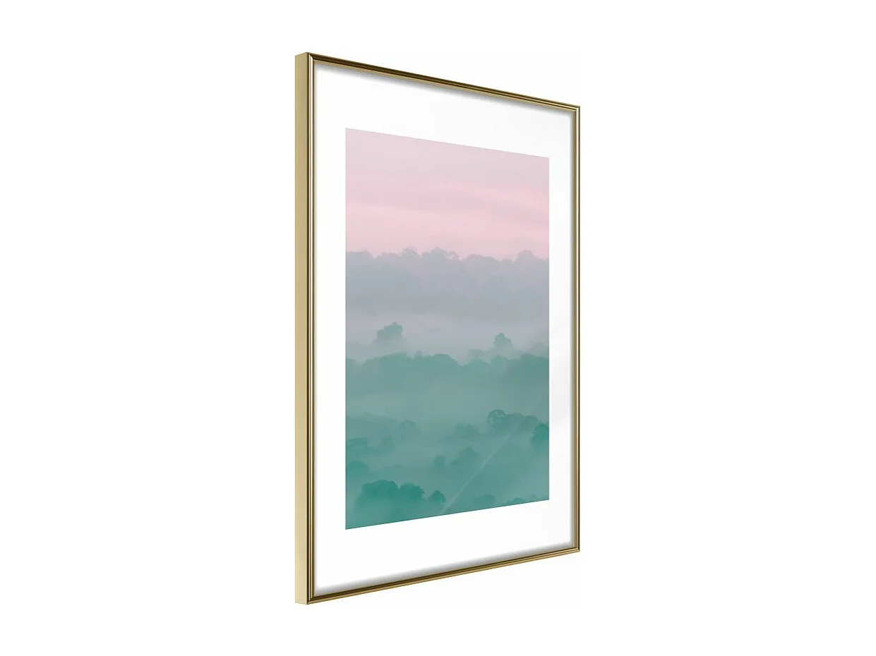 Affiche Murale Encadrée "Morning Fog" 30 x 42 cm Or