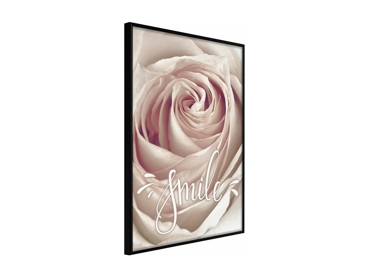 Affiche Murale Encadrée "Rose with a Message " 30 x 42 cm Noir
