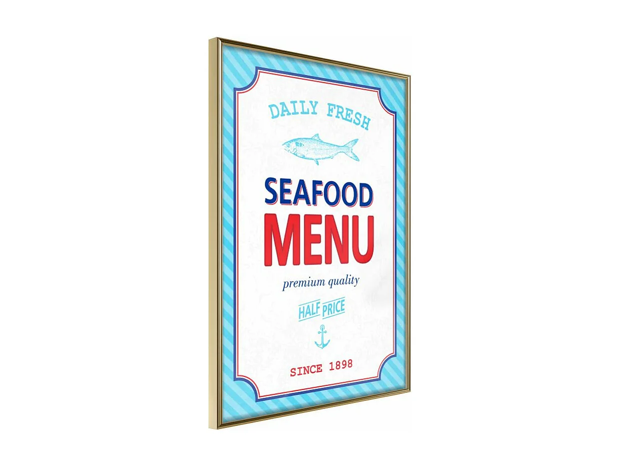 Affiche Murale Encadrée "Daily Fresh" 21 x 30 cm Or