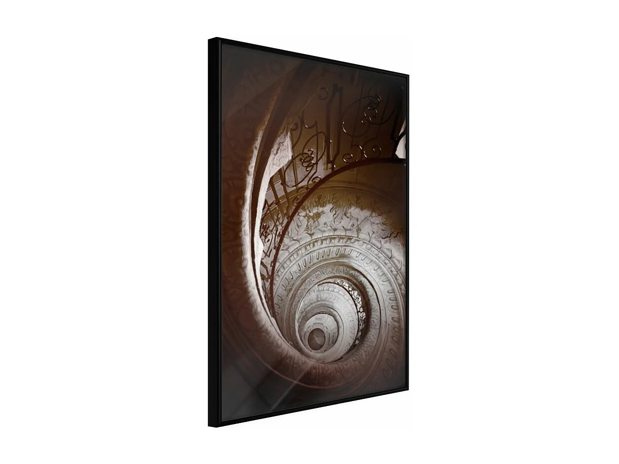 Affiche Murale Encadrée "Winding Staircase" 21 x 30 cm Noir