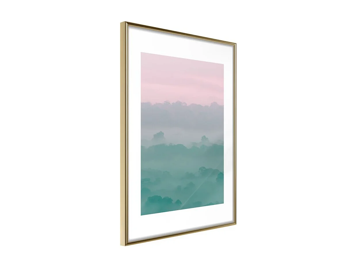 Affiche Murale Encadrée "Morning Fog" 40 x 60 cm Or