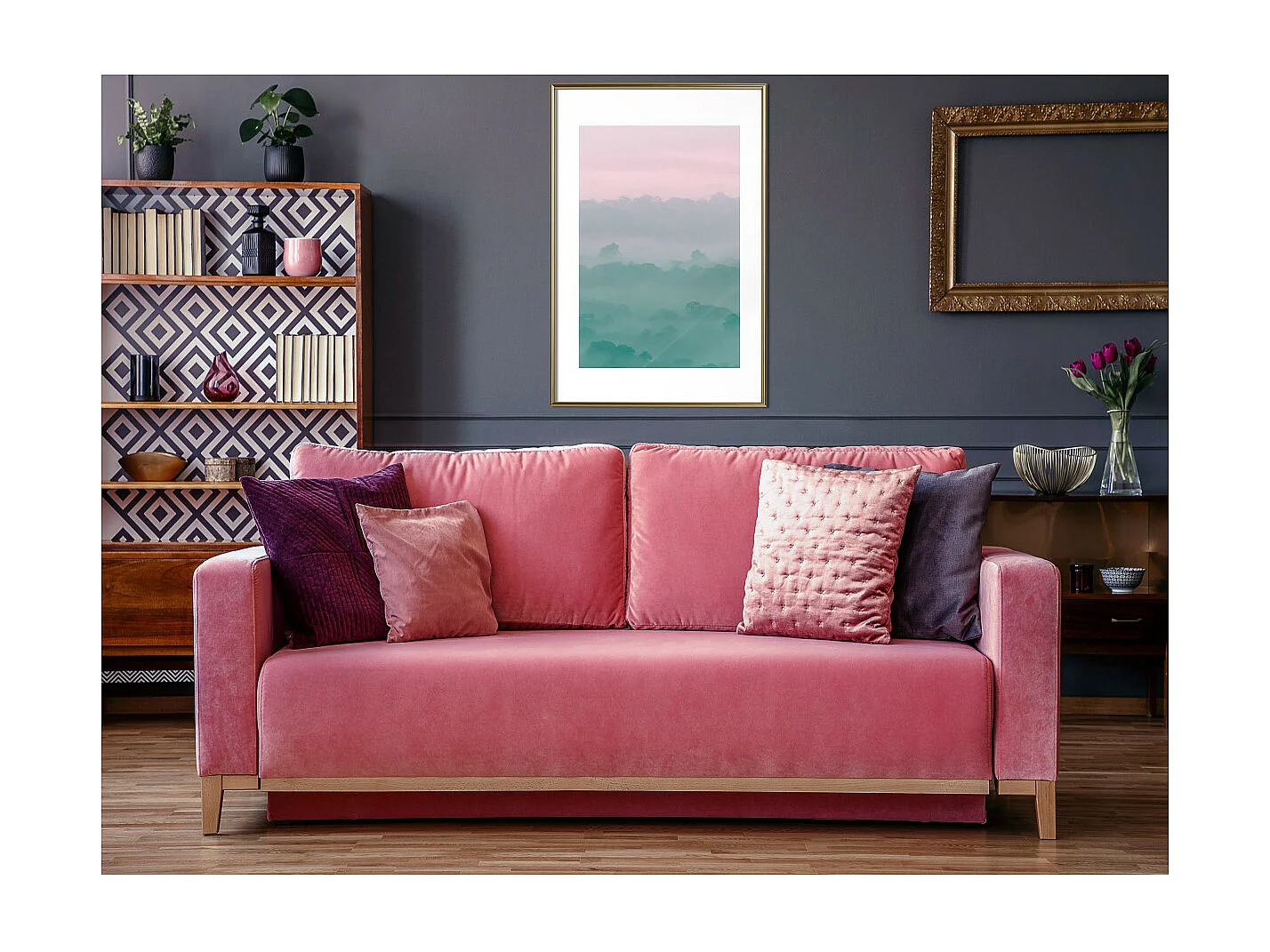 Affiche Murale Encadrée "Morning Fog" 40 x 60 cm Or