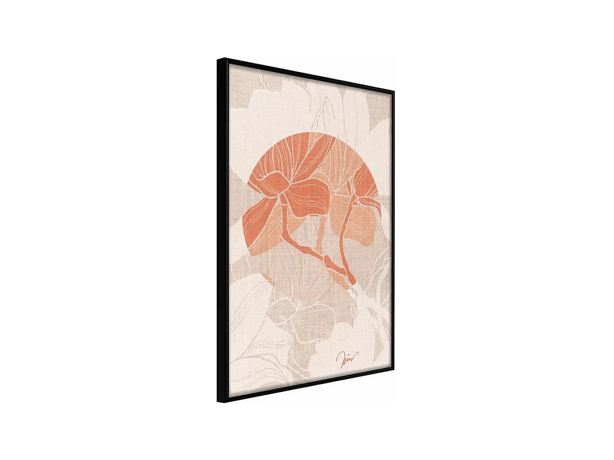 Affiche Murale Encadrée "Flowers on Fabric" 30 x 42 cm Noir