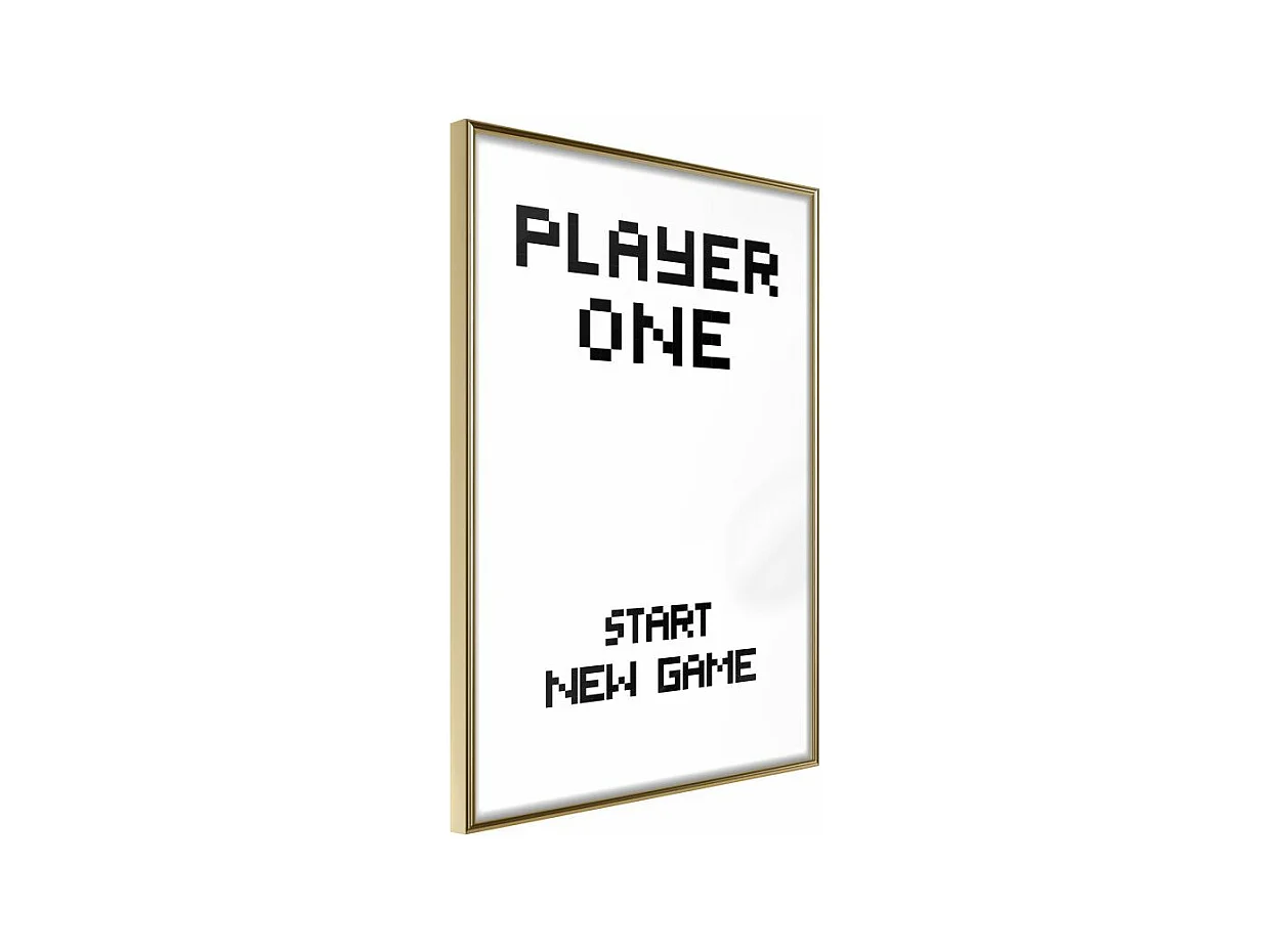 Affiche Murale Encadrée "Player One" 30 x 42 cm Or