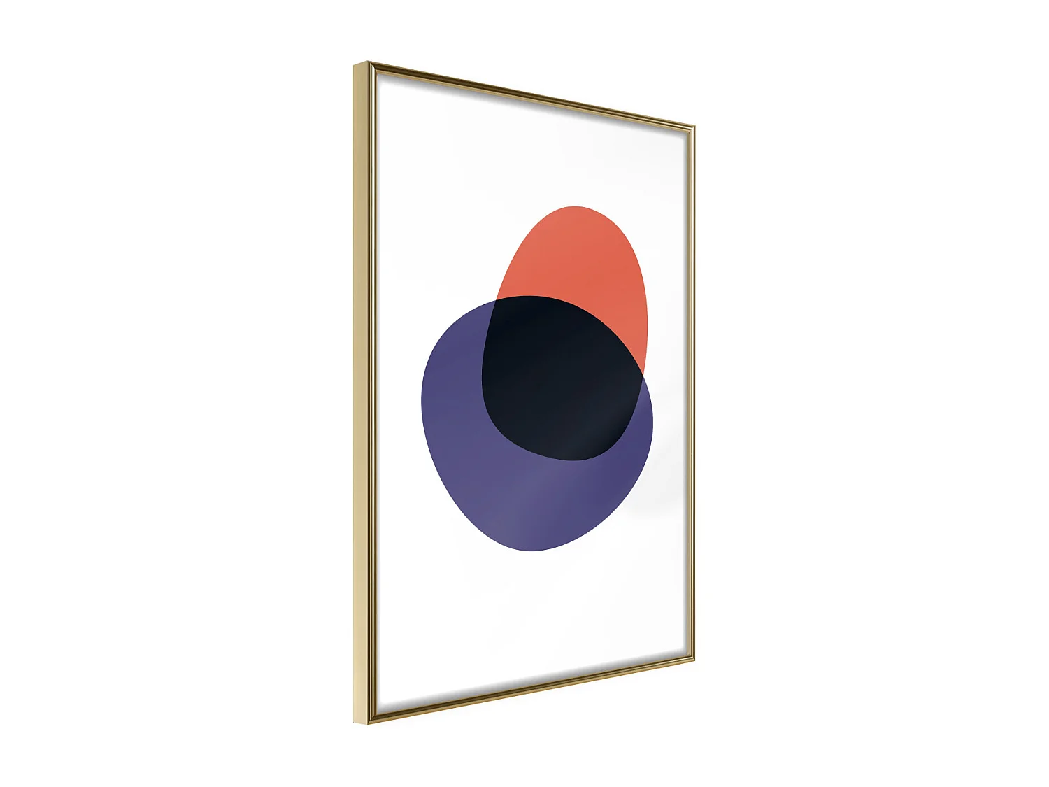 Affiche Murale Encadrée "White, Orange, Violet and Black" 30 x 42 cm Or