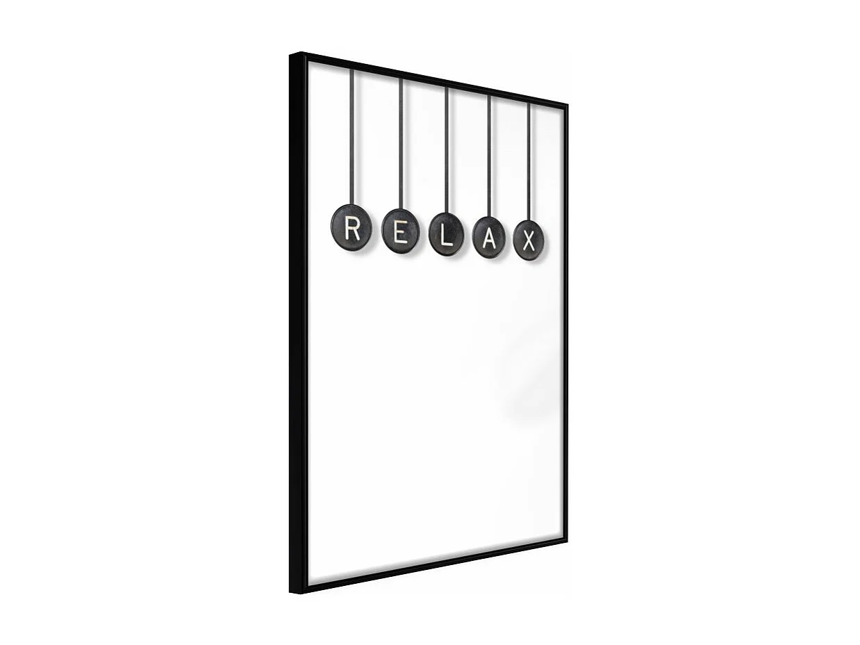 Affiche Murale Encadrée "Relax" 21 x 30 cm Noir