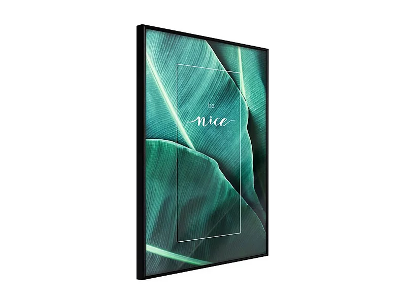 Affiche Murale Encadrée "Banana Leaves with a Message Green" 21 x 30 cm Noir