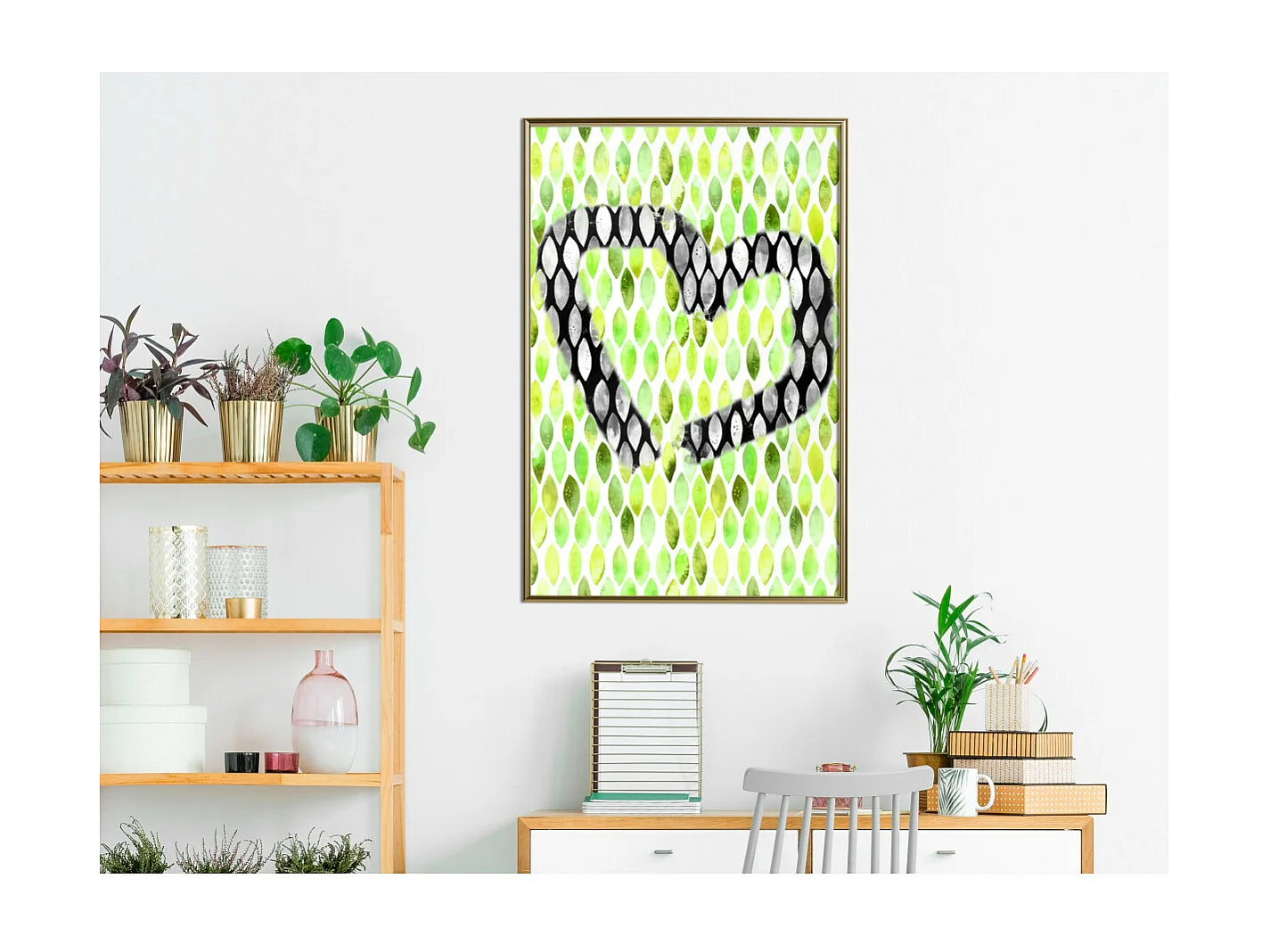 Affiche Murale Encadrée "I Love Limes" 40 x 60 cm Or