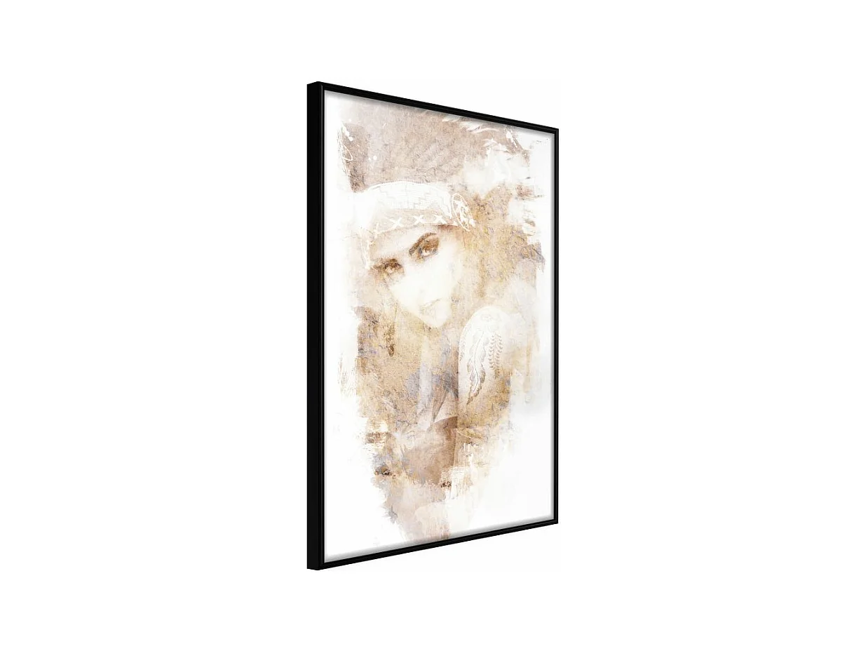 Affiche Murale Encadrée "Mysterious Look Beige" 40 x 60 cm Noir