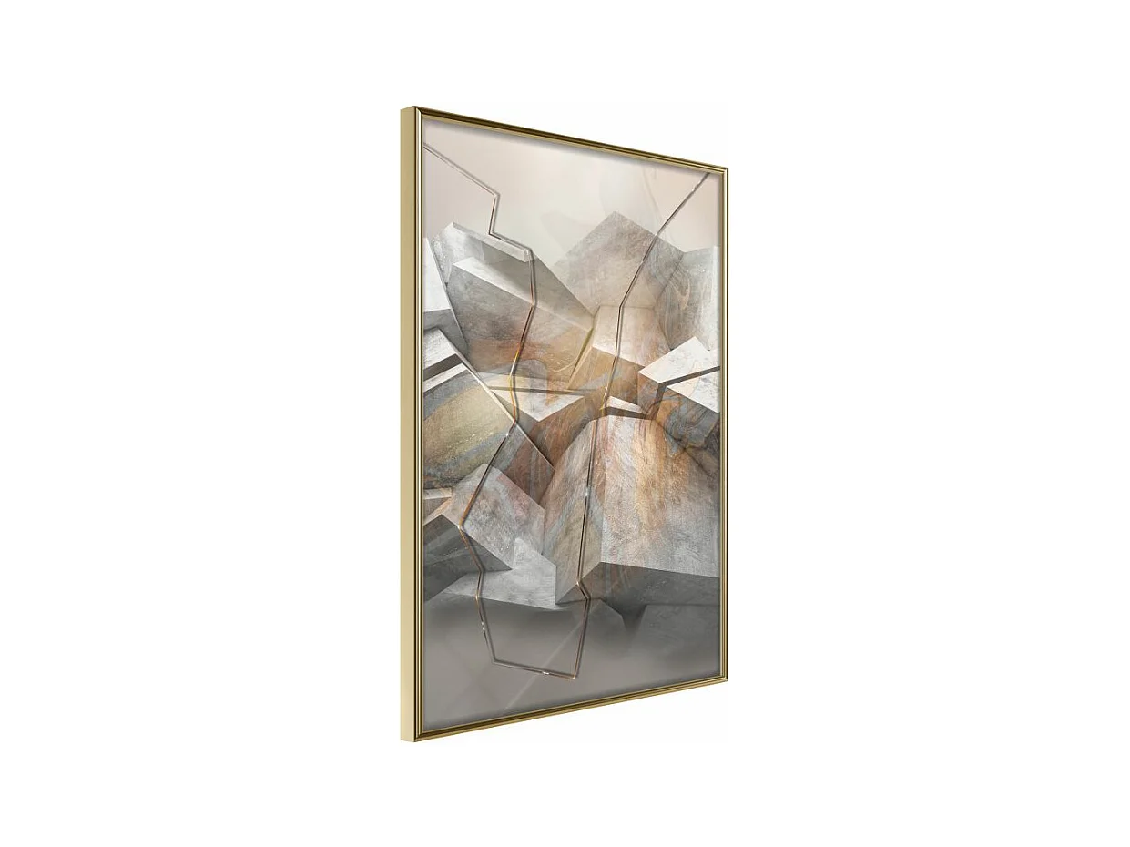 Affiche Murale Encadrée "Earthquake" 40 x 60 cm Or