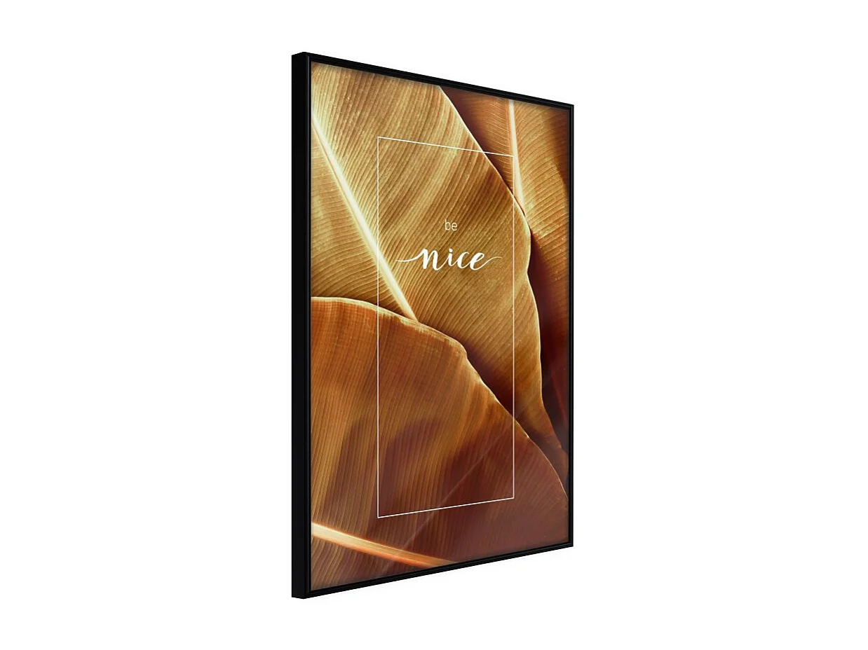 Affiche Murale Encadrée "Banana Leaves with a Message Sepia" 30 x 42 cm Noir