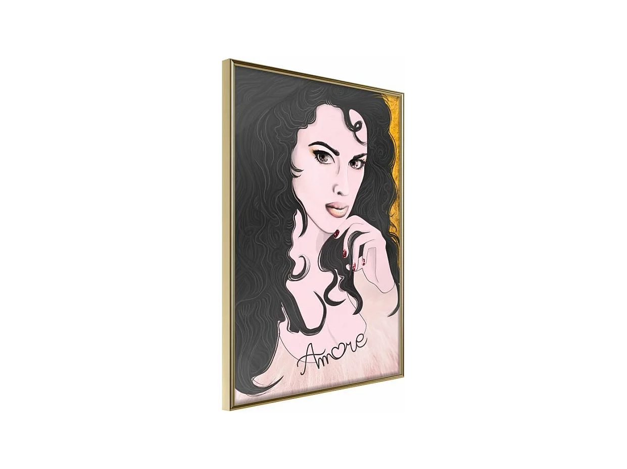 Affiche Murale Encadrée "Tumbling Curls" 40 x 60 cm Or