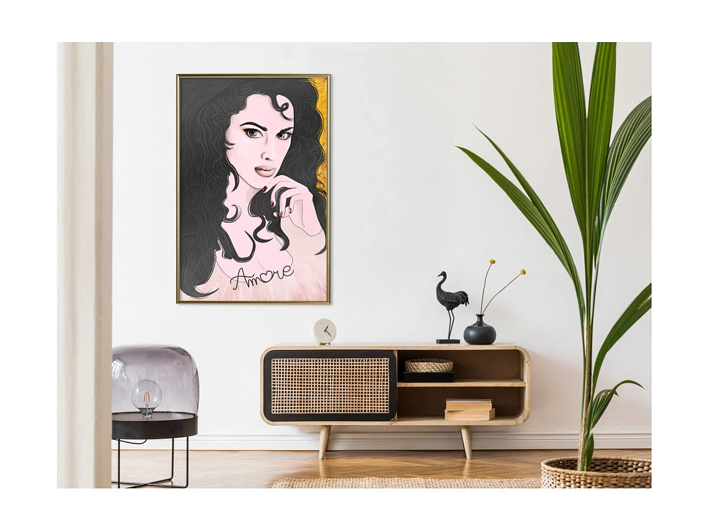 Affiche Murale Encadrée "Tumbling Curls" 40 x 60 cm Or