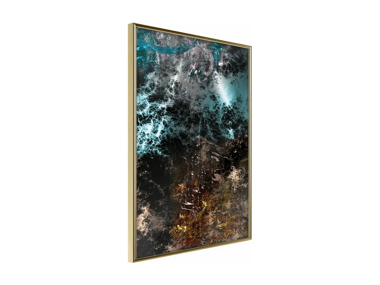 Affiche Murale Encadrée "Dark Matter I" 30 x 42 cm Or