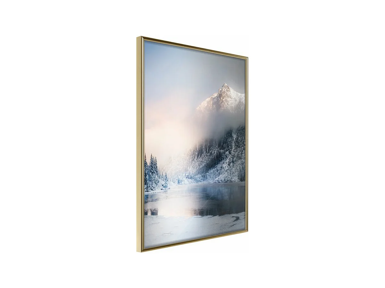 Affiche Murale Encadrée "Winter in the Mountains" 40 x 60 cm Or