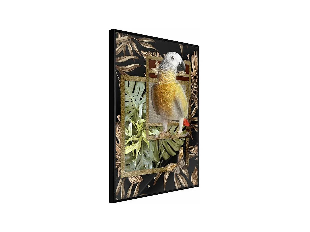 Affiche Murale Encadrée "Composition with Gold Parrot" 40 x 60 cm Noir